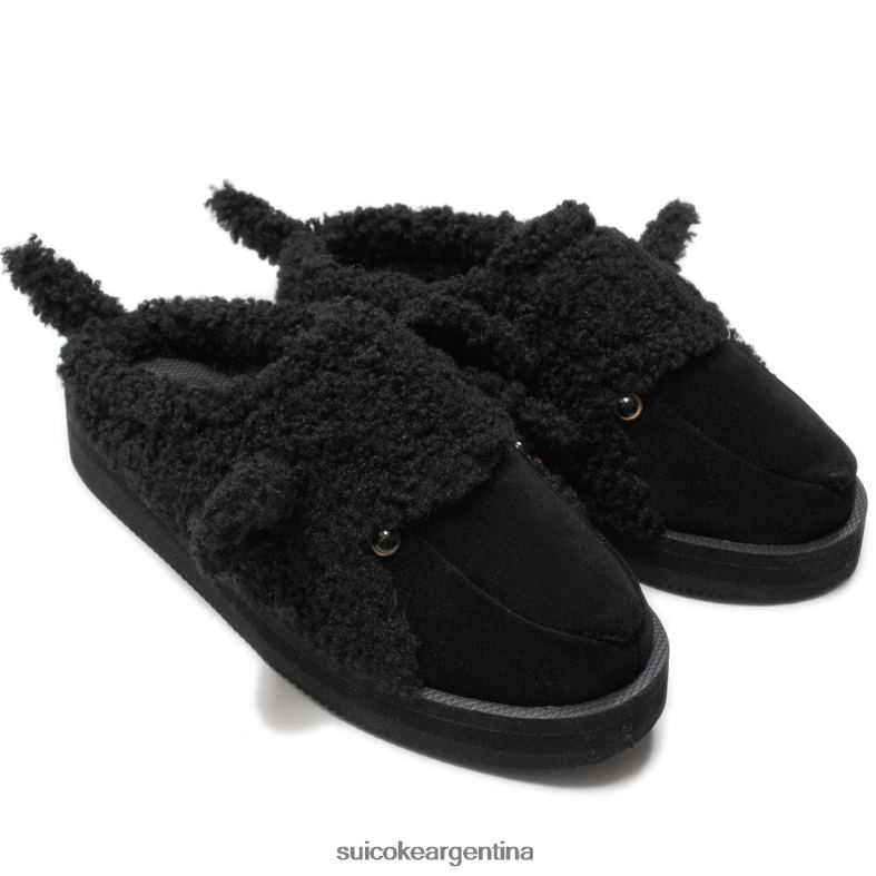diapositivas negro VNTLNP55 unisexo SUICOKE pantuflas jubón x animal