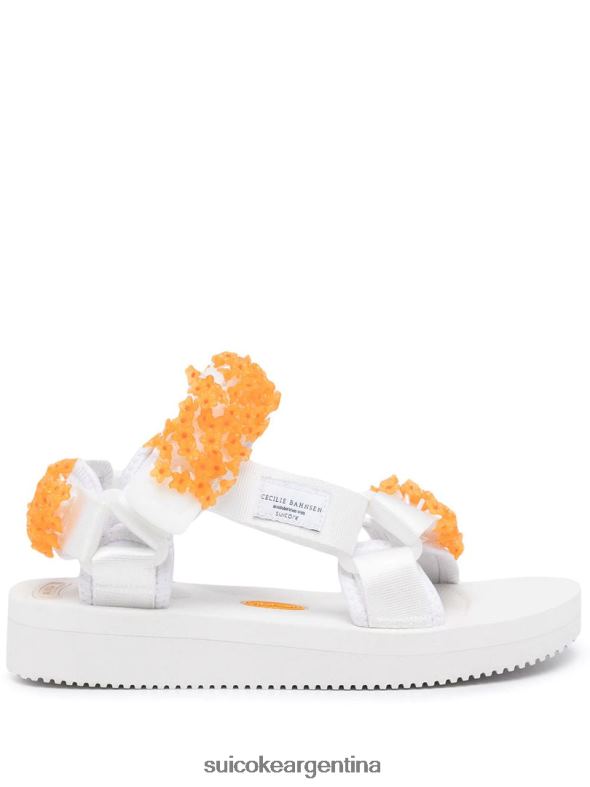 sandalias blanco/naranja VNTLNP15 unisexo SUICOKE cecilie bahnsen x depa-v2cb-2