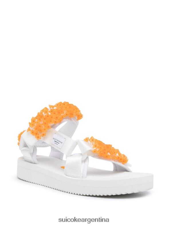 sandalias blanco/naranja VNTLNP15 unisexo SUICOKE cecilie bahnsen x depa-v2cb-2